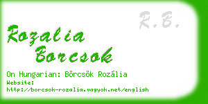 rozalia borcsok business card