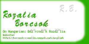 rozalia borcsok business card